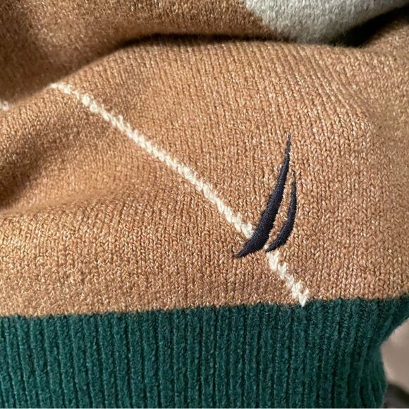 New Nautica Argyle Crewneck Sweater Sustainably Crafted Men's Size Large NWT - Picture 5 of 5